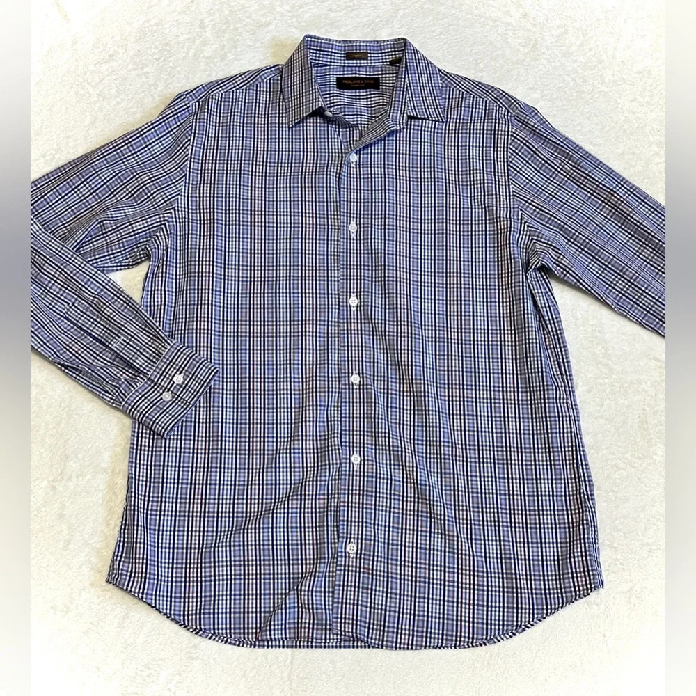 Fairlane & Sons Wrinkle Free Plaid Button Down - Large